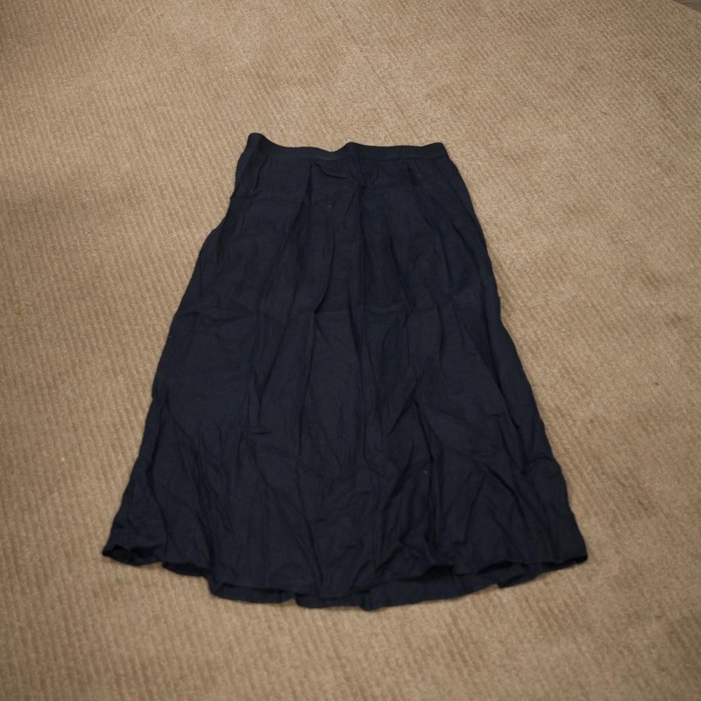 Navy mid calf skirt